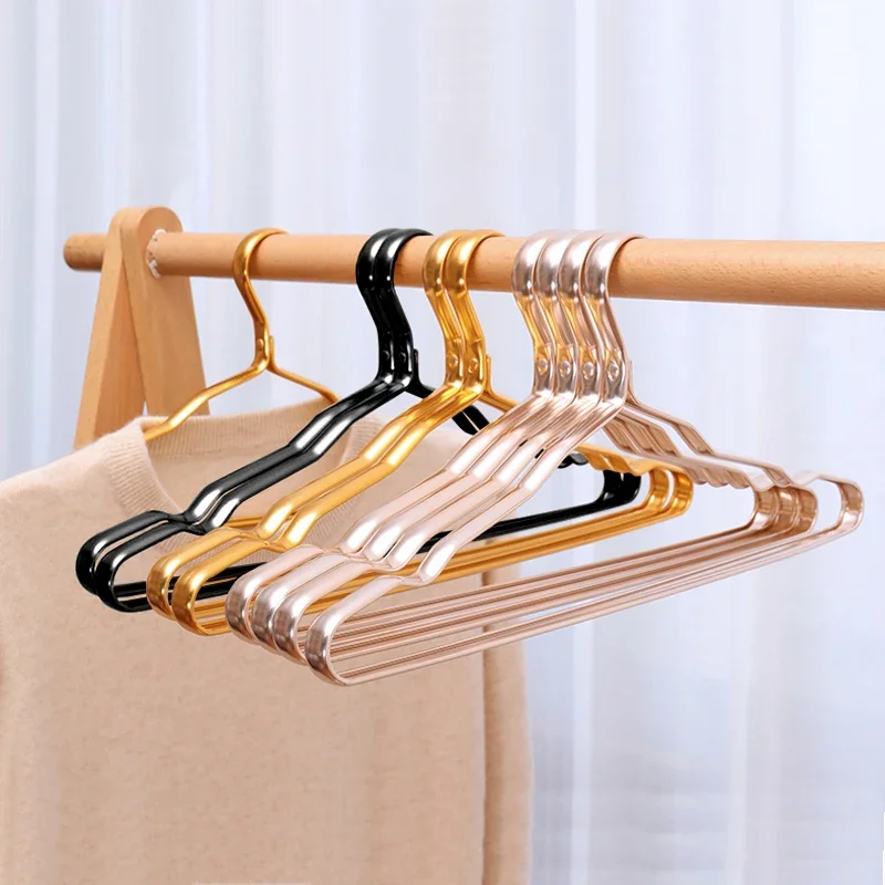 

Aluminium Alloy Clothes Hangers 10pcs Coat Hangers Anti-slip Seamless Metal Drying Rack Wardrobe Organizer Clothing Storage Rack