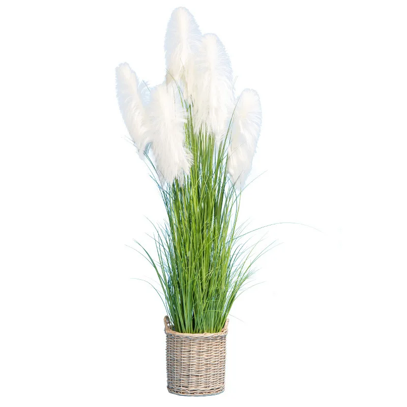 LTT reed grass simulated flower false tree plant potted plant living room indoor bionic green plant decoration