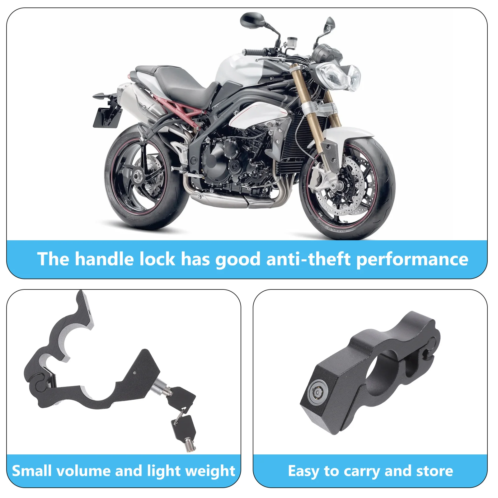 

1 set 1 Set Motorcycle Handle Durable Anti-Theft Throttle Brake Lock For Scooter Mopeds Atv Security Lock For Motorcycle