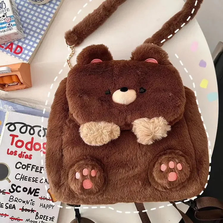 Mochila japonesa de dibujos animados, bolsa de almacenamiento de gran capacidad, mochila escolar, bolso cruzado para estudiantes, Kawaii, oso de