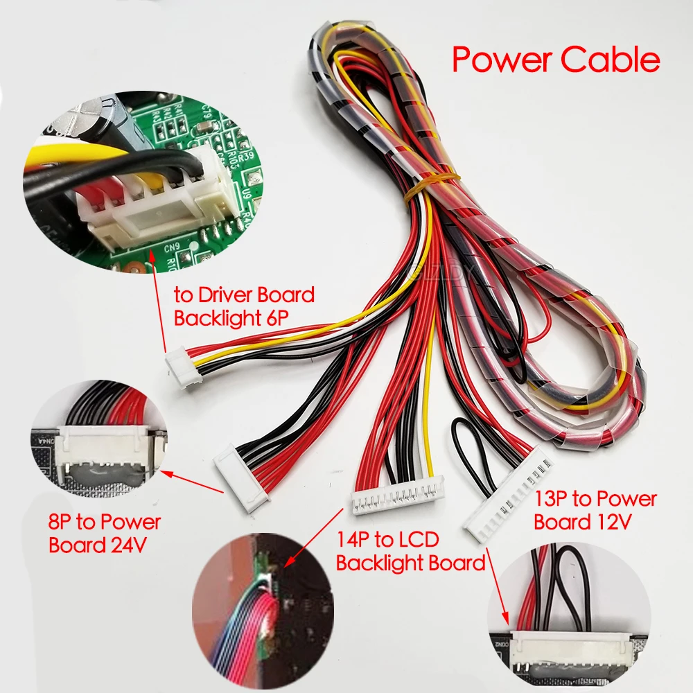 Placa controladora de fuente de alimentación de 12V + cable de retroiluminación de 24V todo en uno para placa de alimentación MAGAMIT LM240WU2 LC420EUN P320HVN01.1