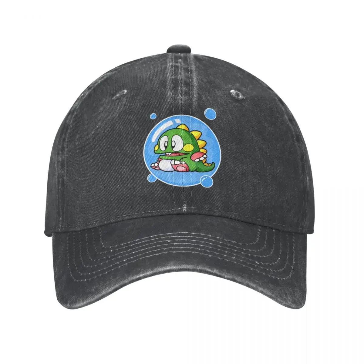 Vintage Classic Arcade Game Bubble Bobble Baseball Cap Unisex Style Distressed Denim Snapback Hat Outdoor