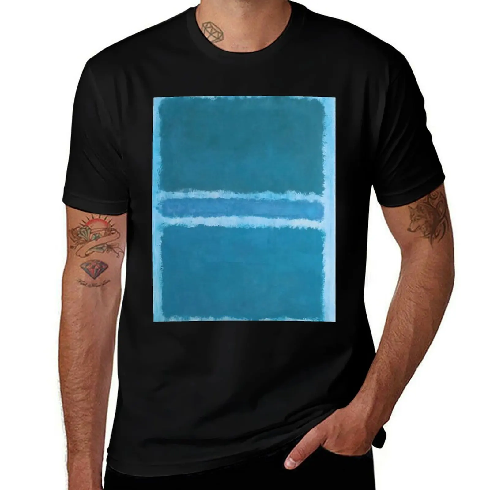 

Mark Rothko - футболка Untitled (Blue Divided by Blue), забавные футболки, мужские футболки, мужская футболка с рисунком, футболка