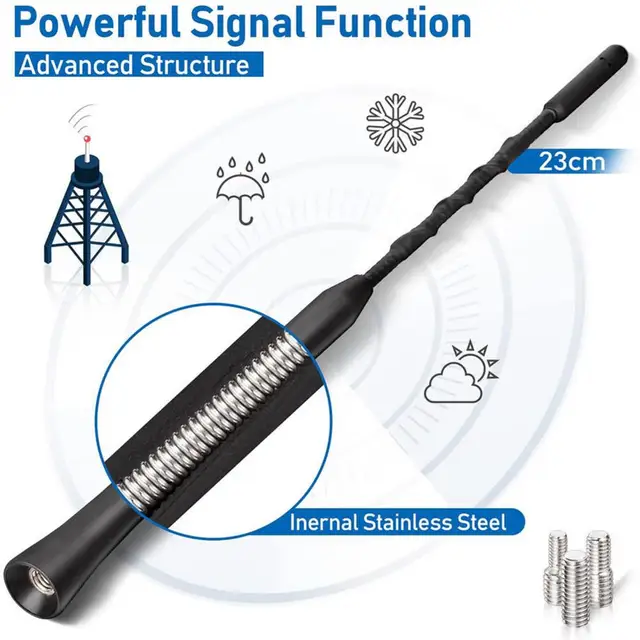 Kreatywna antena samochodowa Wymienne radio samochodowe FM/AM/DAB Wymiana anteny Łatwa instalacja Bez zadziorów Antena samochodowa do ciężarówki