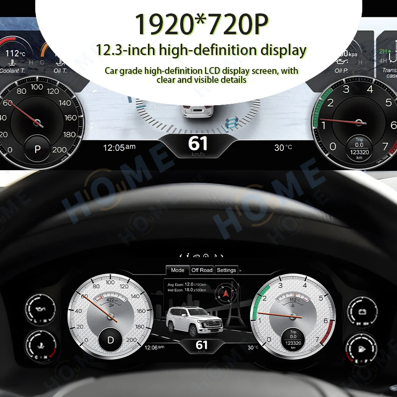 New Upgrade LCD Digital Dashboard for .... LC200 2008-2020 12.3-inch Interior Retrofit Kit Odometer Linux System