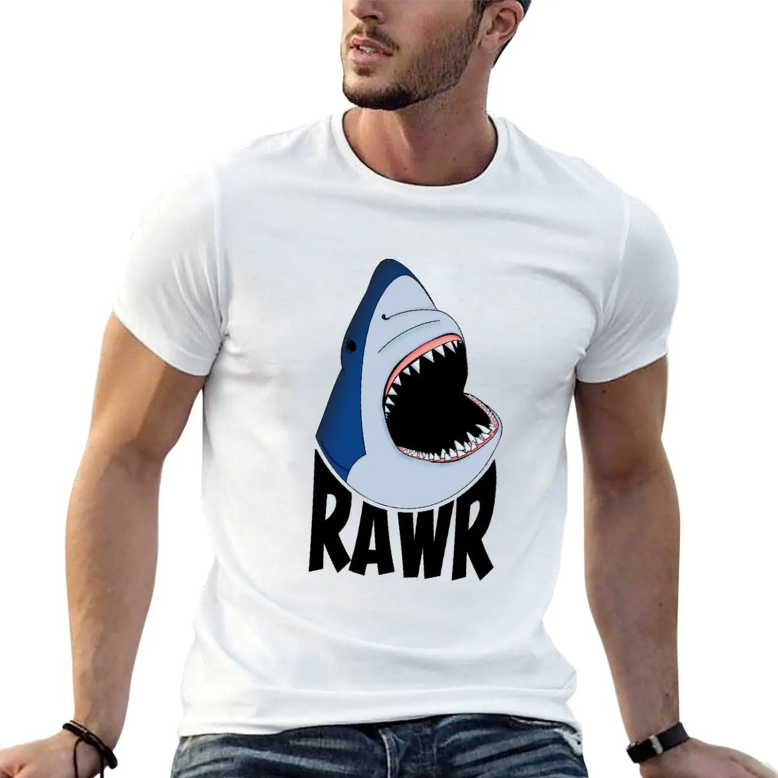 

RAWR oversize shirt t Shark - cotton man T-Shirt anime shirts t