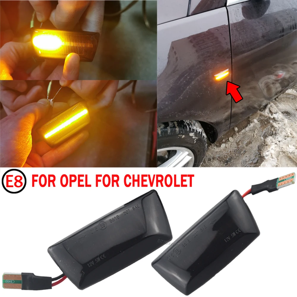 Side Marker Mirror Light For Opel Insignia Astra H Zafira B Corsa D Chevrolet Cruze Dynamic Turn Signal LED Flashing Indicator