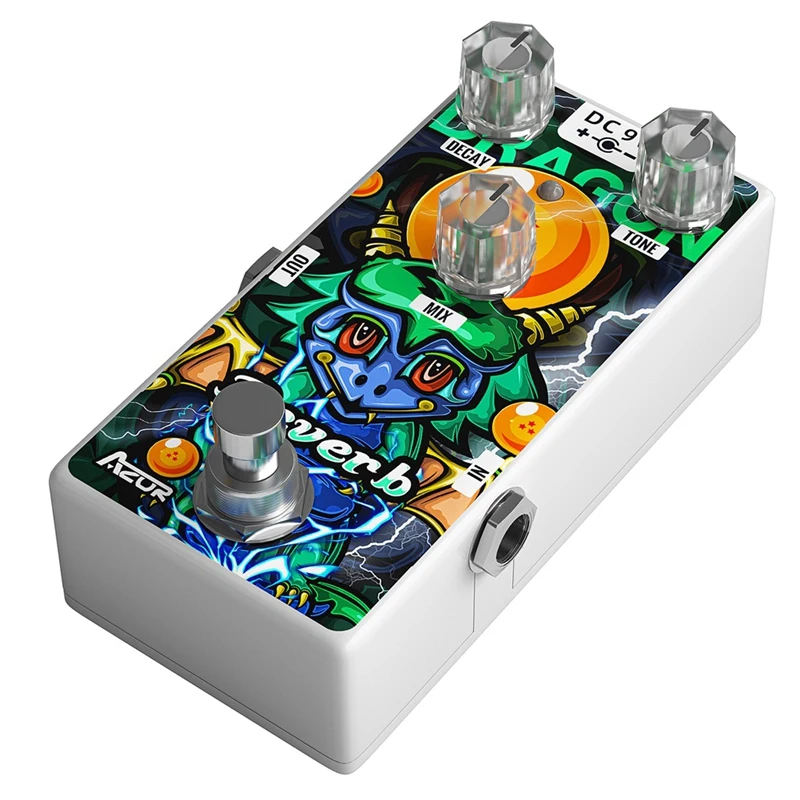 AZOR 12 Zodiac Series Dragon Reverb Guitar Pedal Effect Reverb Mini Pedal Guitar Effects Accessories