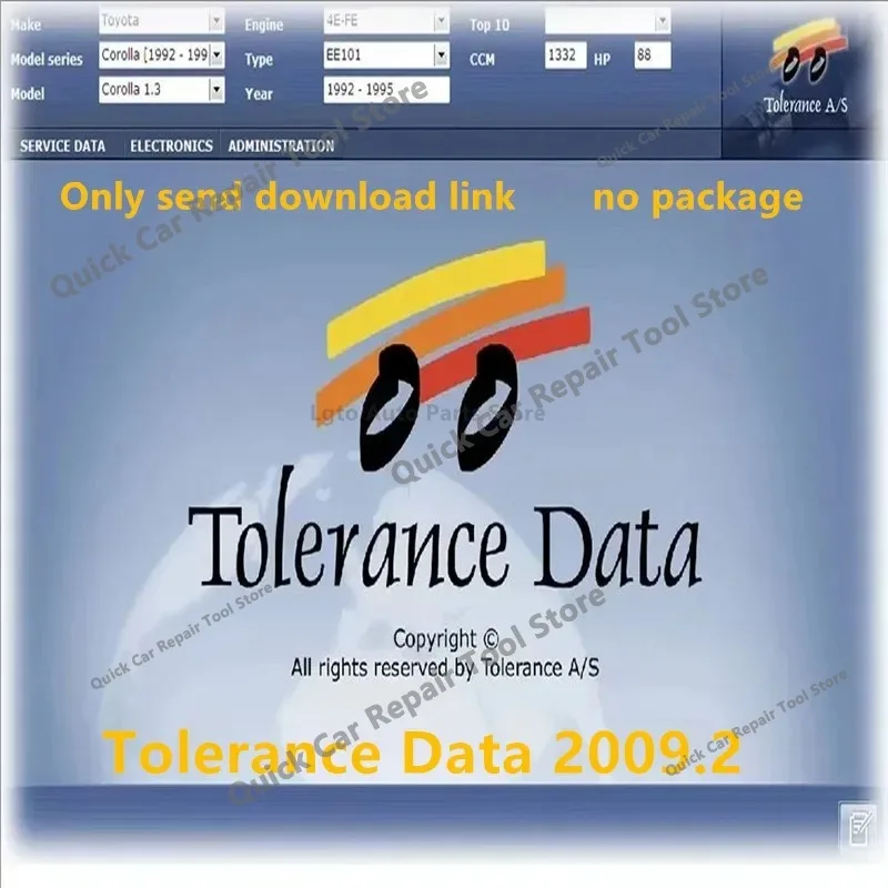 2026 hot  Auto Repair Tolerance Data 2009.2 Program with Free Keygen Install Video Guide Car Accessories Tolerance Data Software