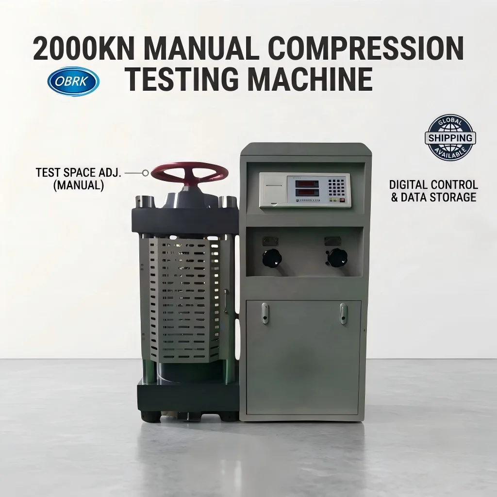 Hydraulic Manual Compression Testing Machine With Digital Display For Construction Material Laboratory