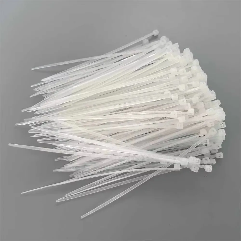 1000pcs White Color Nylon Cable Self-locking Plastic Wire Zip Ties Fasteners Cable Industrial Supply  Strong Snap Self Locking