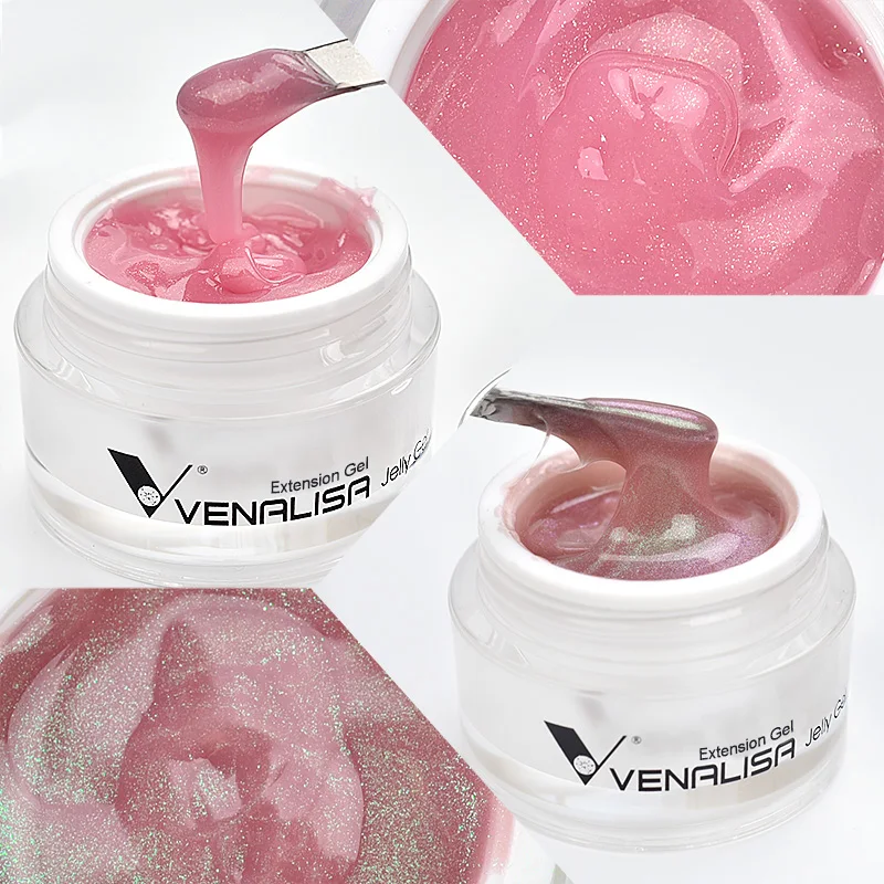 50 ml VENALISA Jelly Pink Gel Builder Nails Extension TPO Free French UV Construction Gel Gute Zähigkeit Building Nail Maniküre – Detail 2
