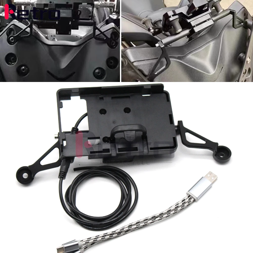 

USB-зарядное устройство, держатель для телефона, кронштейн для Yamaha XMAX300 XMAX250 XMAX125 X-MAX 300/250/125, GPS-навигационная пластина для мотоцикла