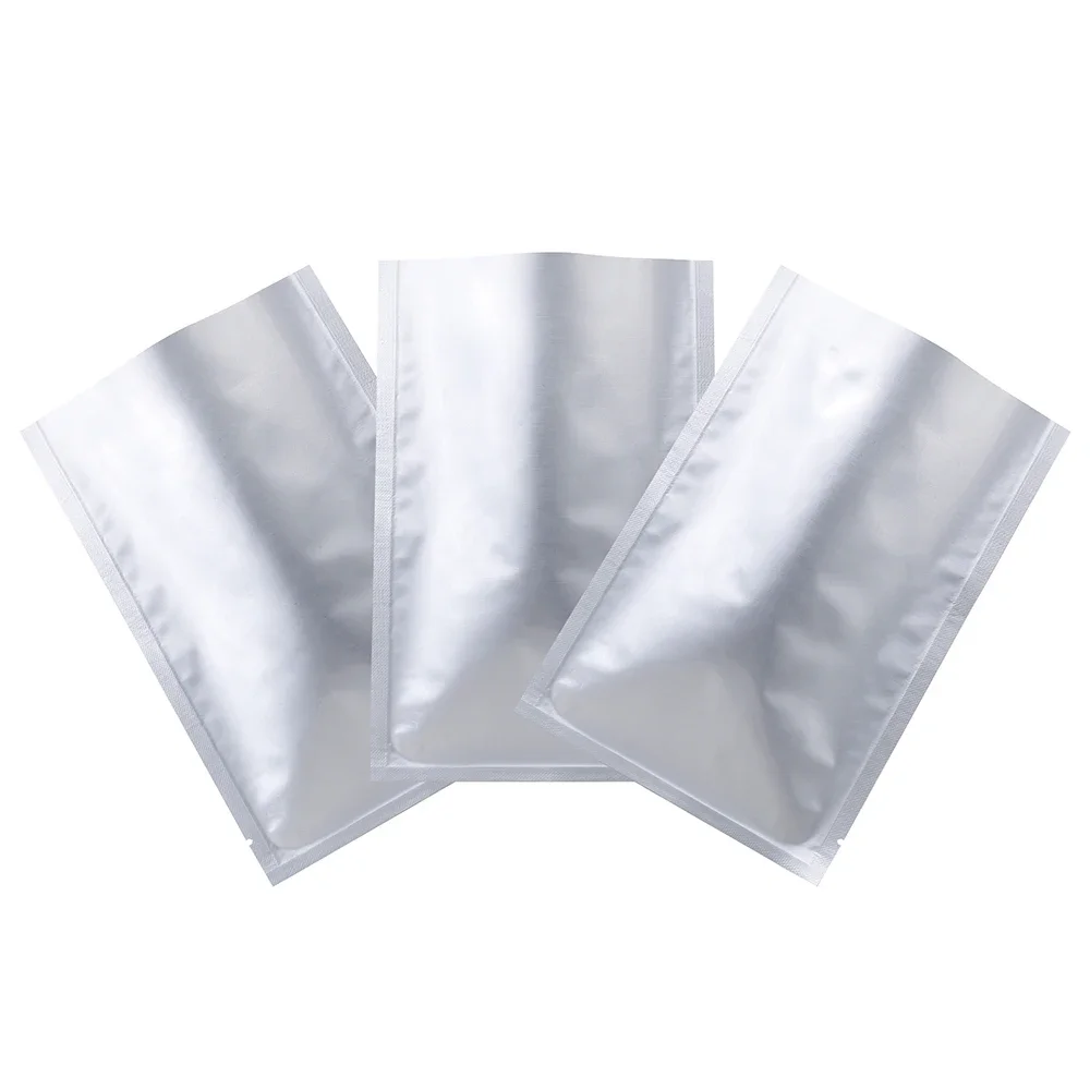 100pcs Self-Sealing Hot Seal Flat Pure Aluminium Foil Moisture-proof Sealing Bag Tea Coffee Bean Candy Home Packing Bag