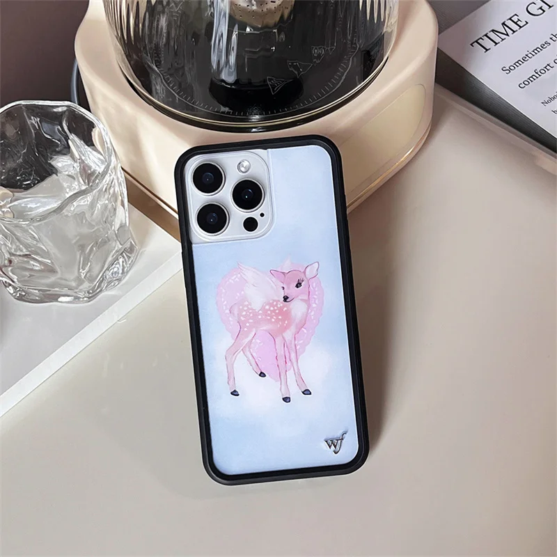 야생화 3D 꽃 백조 나비 고양이 wf 전화 커버 iPhone 16 15 14 13 12 Pro Max 16 Plus Swan Skunk Deer 라벨 wf 케이스