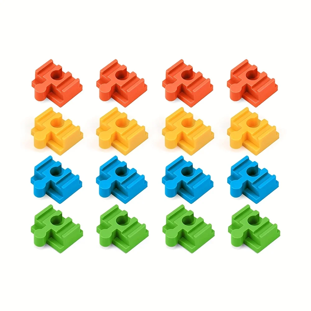 مجموعة محولات موصلات مكعبات بناء الجسيمات الكبيرة المكونة من 16 قطعة مناسبة لألعاب المسارات الخشبية ذات العلامة التجارية #3