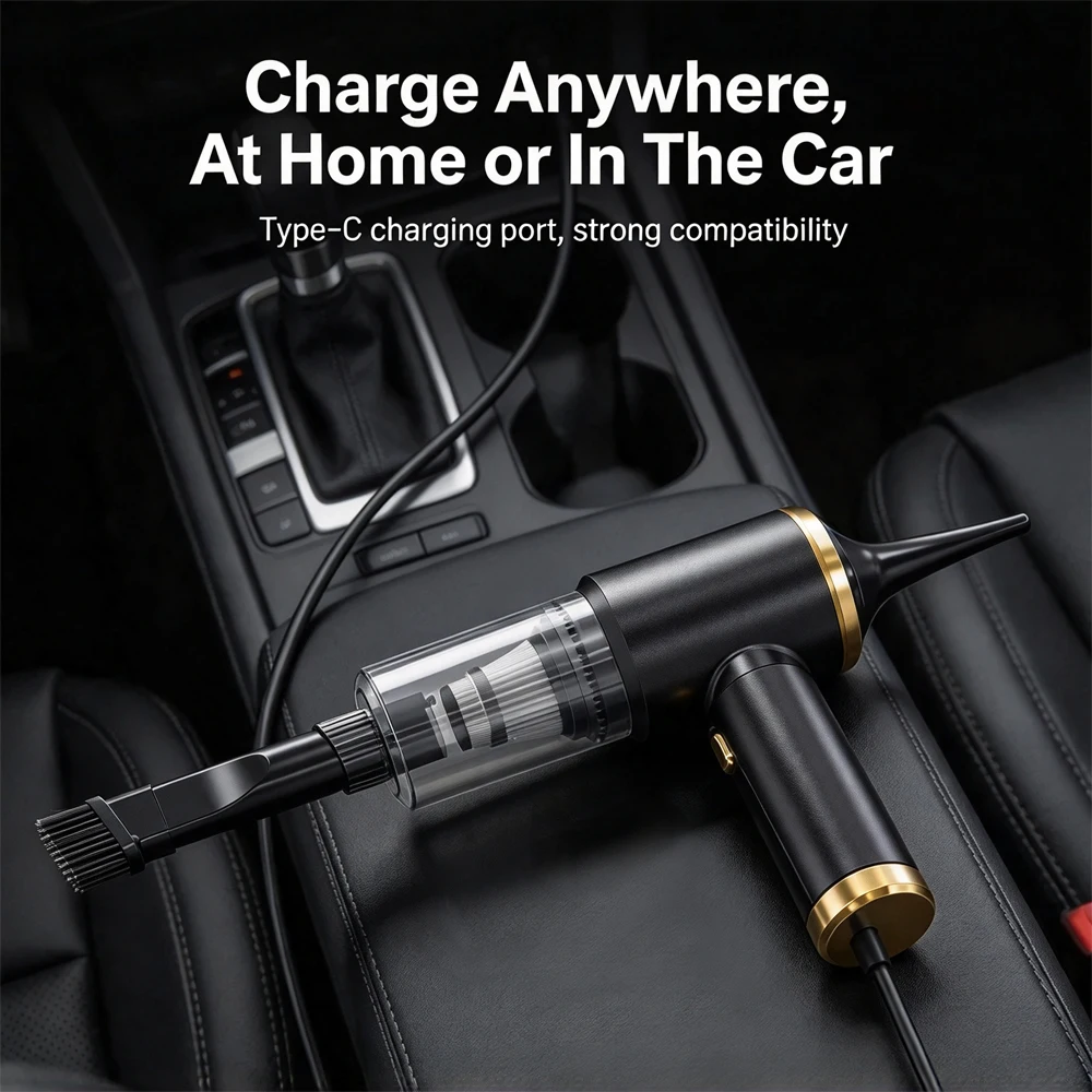 Strong Power Wireless Handheld Car Vacuum Cleaner Portable Mini High Suction Auto Home Desktop Dust Cleaner Pro Max