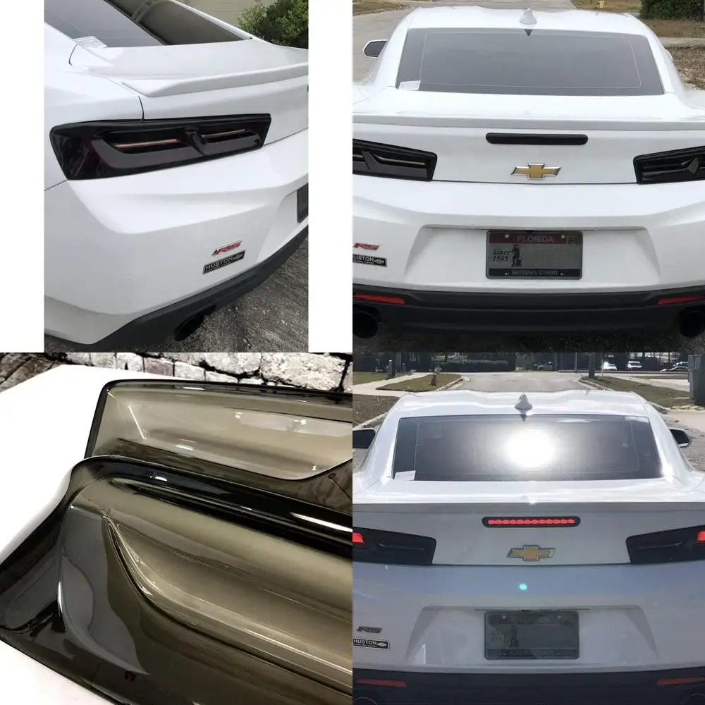 

Fits 2016-2018 Camaro Molded Acrylic Tail light Bezels Smoked Blackouts Lens Covers Package
