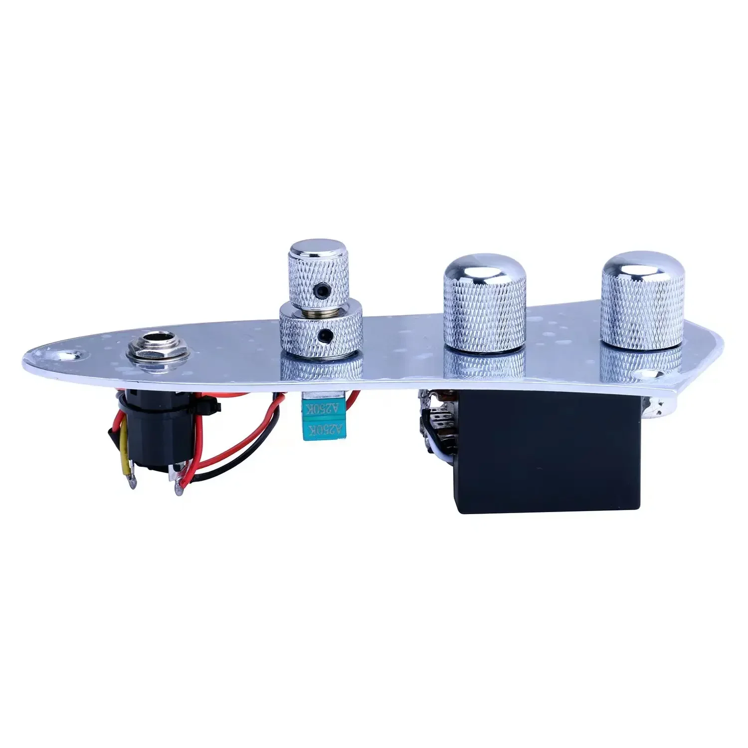 Guitar Control Plate - Prewired Volume/Tone Circuit for Electric Bass with Stainless Steel Plate For JB bass Parts view 4