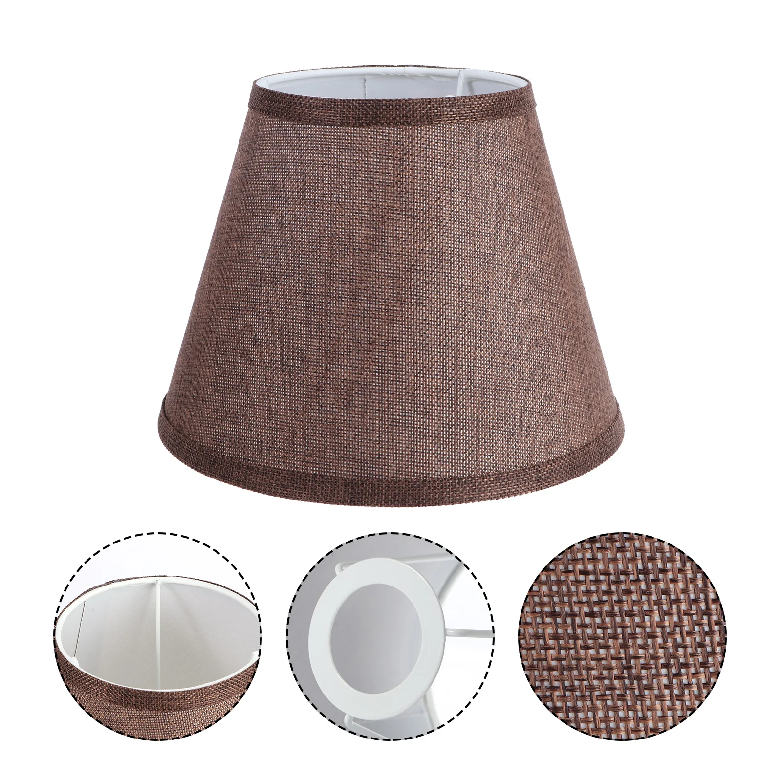 

1Pcs Coffee Brown Lampshade Cotton Linen Decorative Chic E27 Light Cover Bedroom Lamp Accessories Lampshade Light Shell Cover