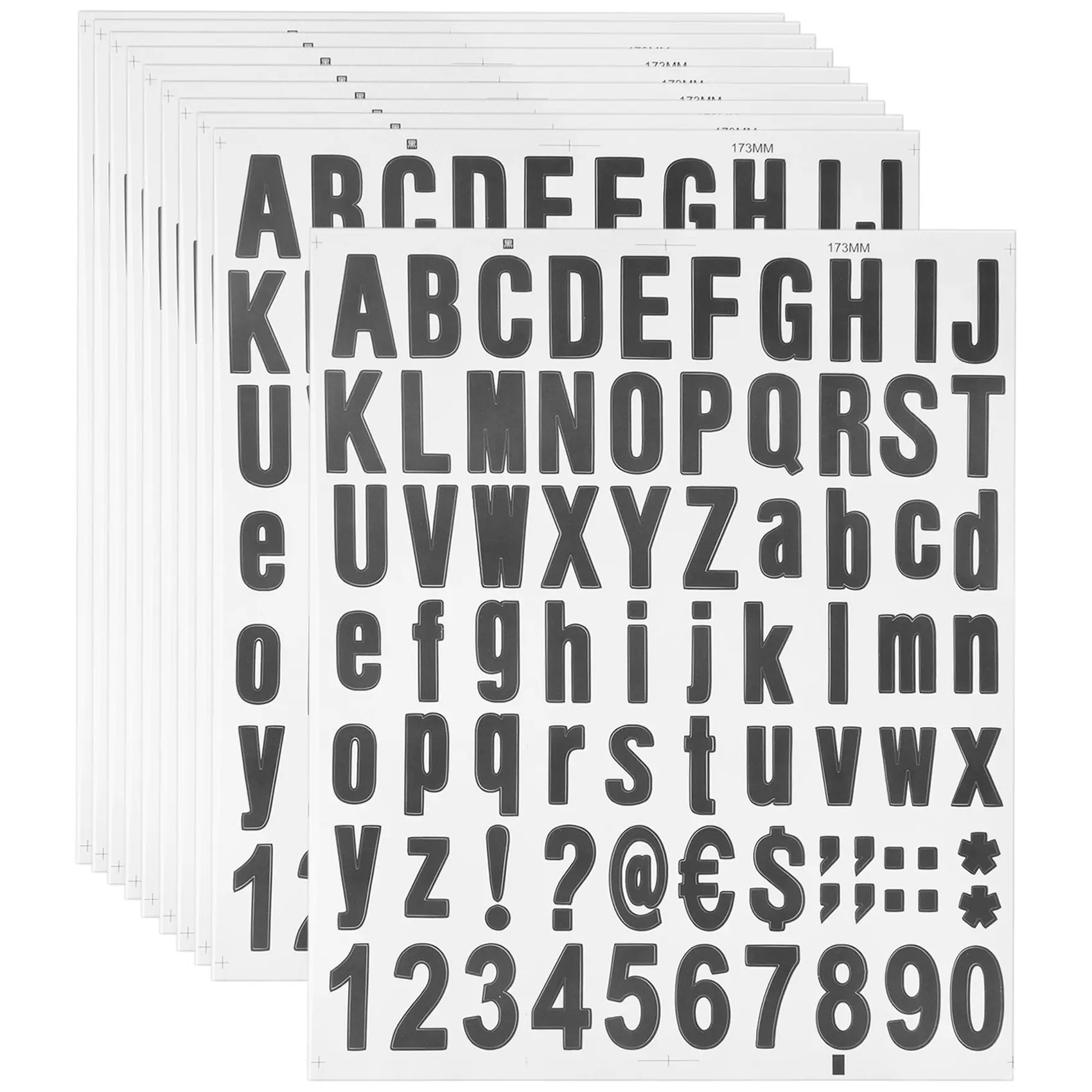 770 Pieces 10 Sheets Self Adhesive Vinyl Letters Numbers Kit, Alphabet Number Stickers for Mailbox (Black, 1 Inch)