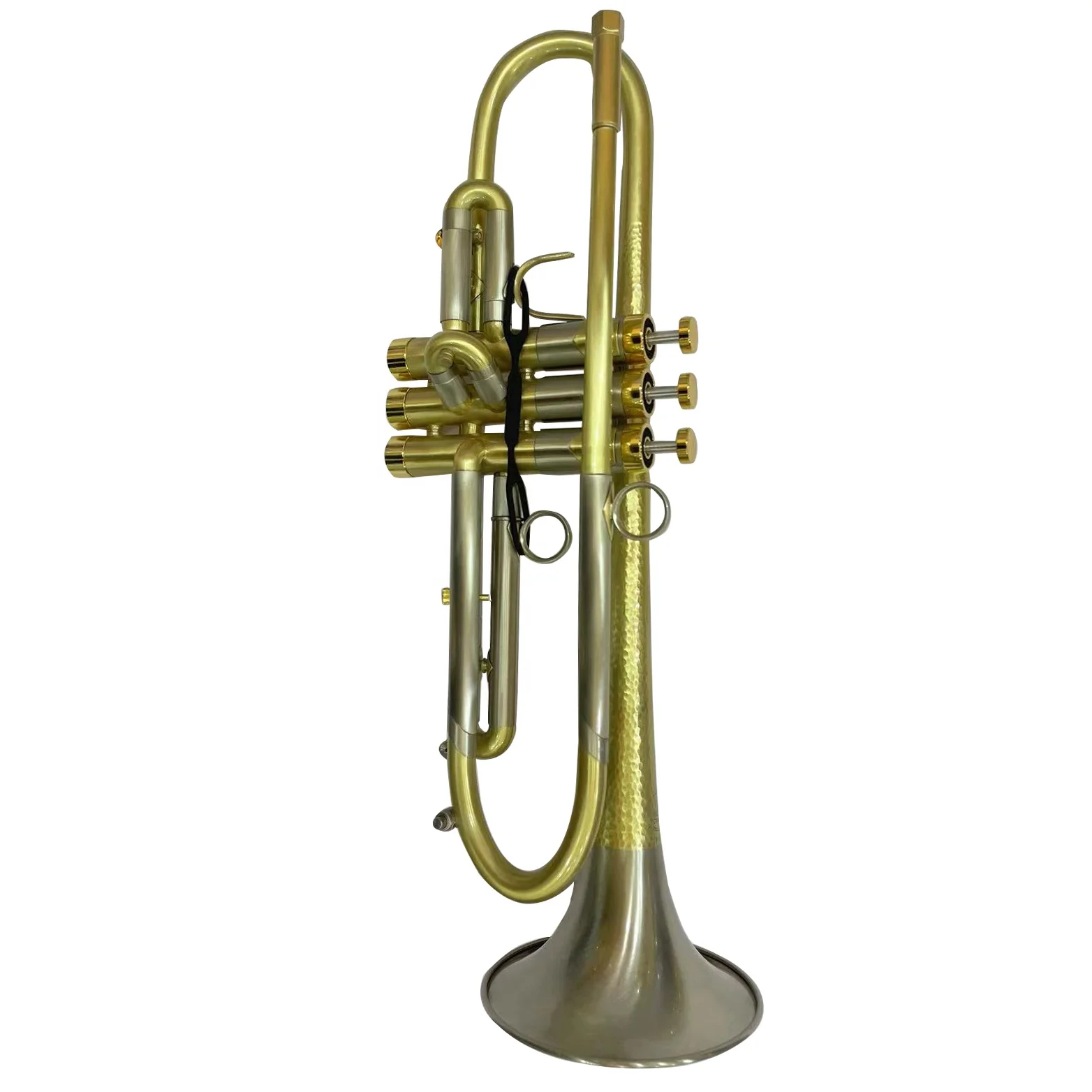 Hand Hammer Knocked Artist Nickel Silver Bell Trumpet Professional