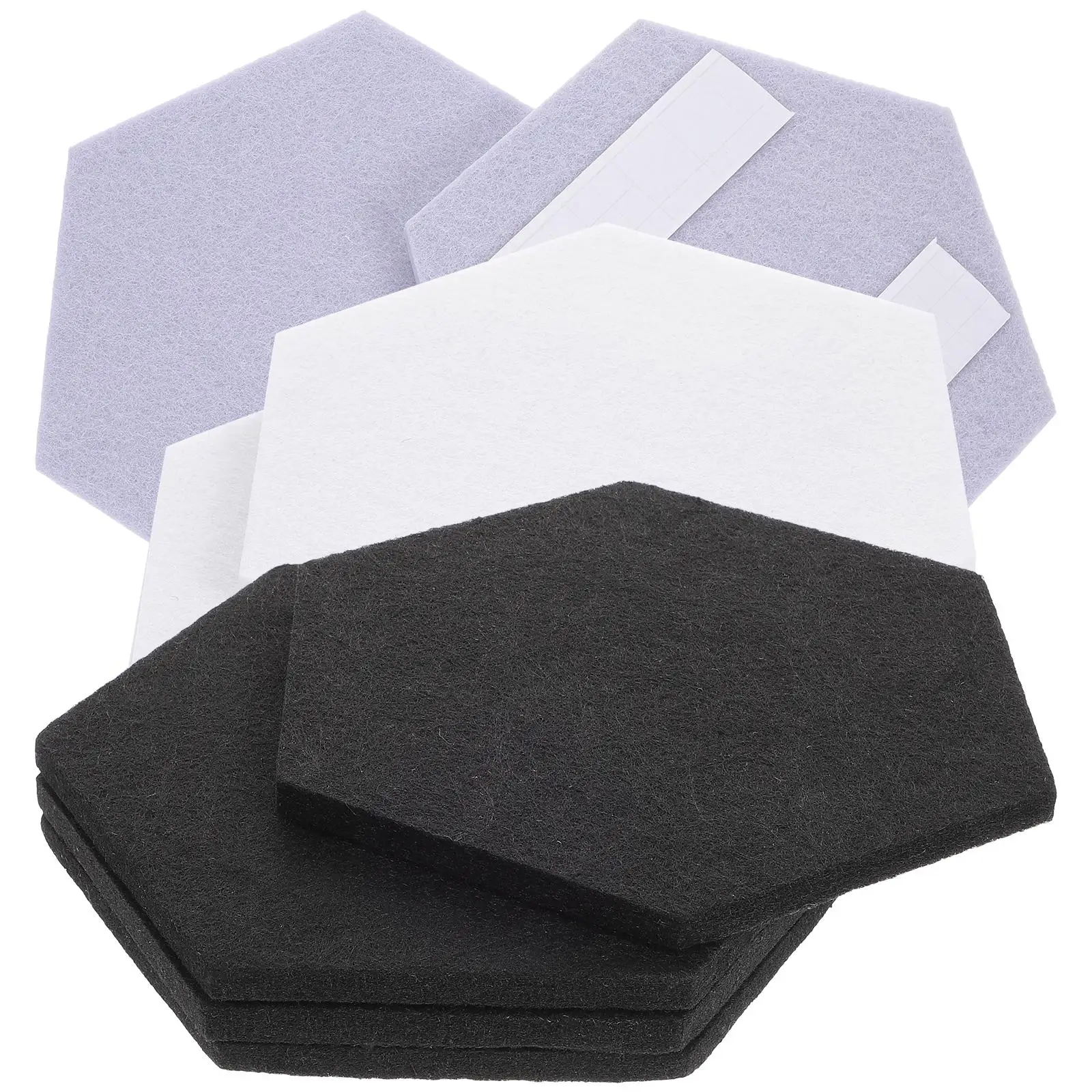 

12 Pcs Acoustic Panels Sound Absorbing Wall Board Felt Treatment Insulation Hexagon Soundproofing Material