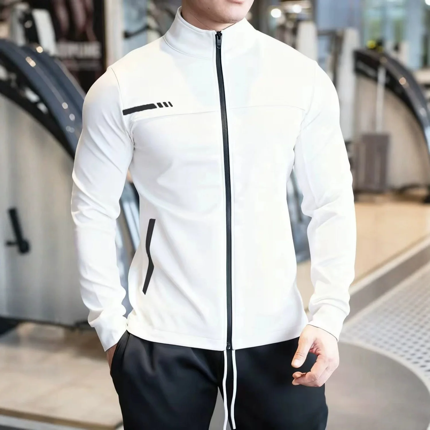 Mens Gym Fitness Tops Casual Jogging Sports Jacket Outdoor Workout Training Sweatshirt zipper Jacket Running Tights Men clothes