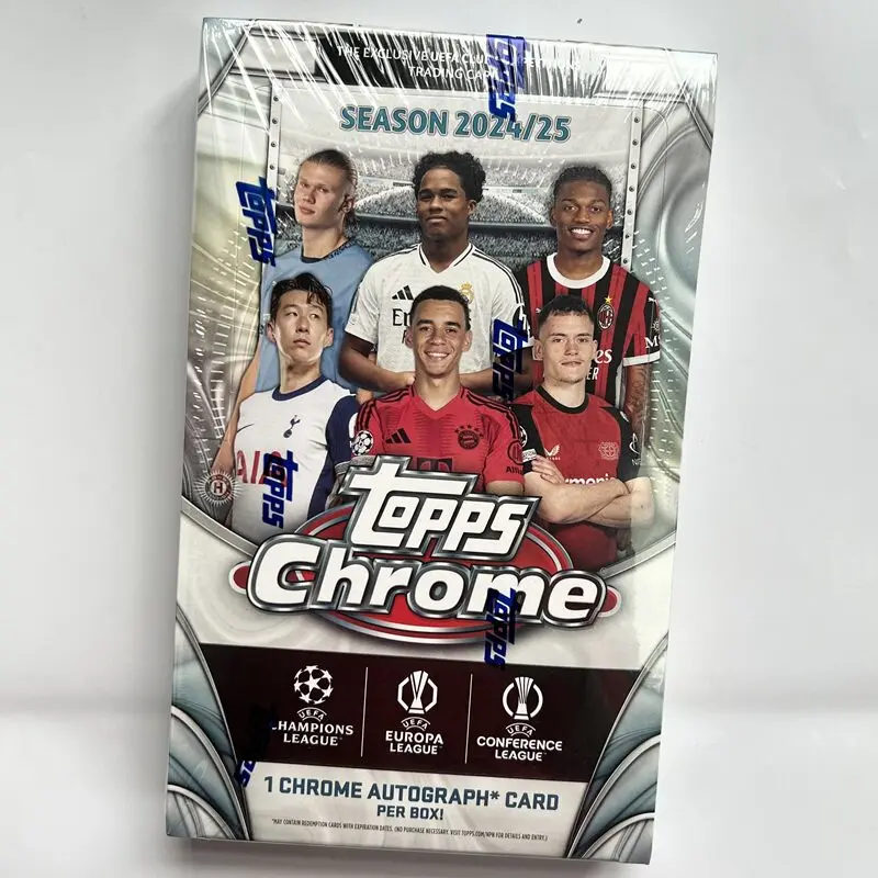 cartes-de-collection-de-stars-du-football-europeen-uefa-euro-2024-25-topps-chrome-boite-de-valeur-ligue-des-champions-uefa-cartes-de-joueurs-stars