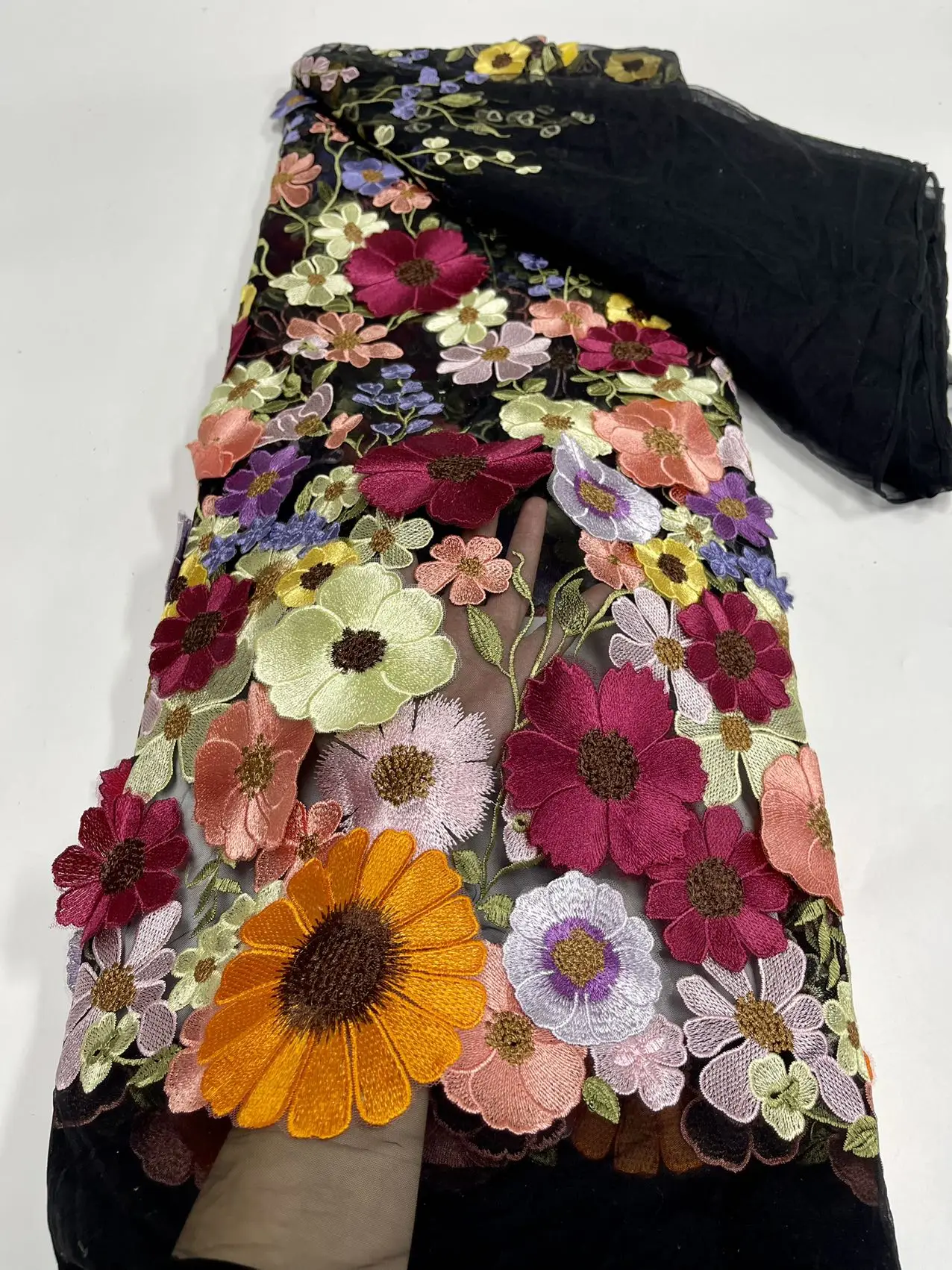 

Африканская французская 3D цветочная кружевная ткань 2025 Высокое качество кружева tissus нигерийский жених вышитый материал платья для вечернего шитья