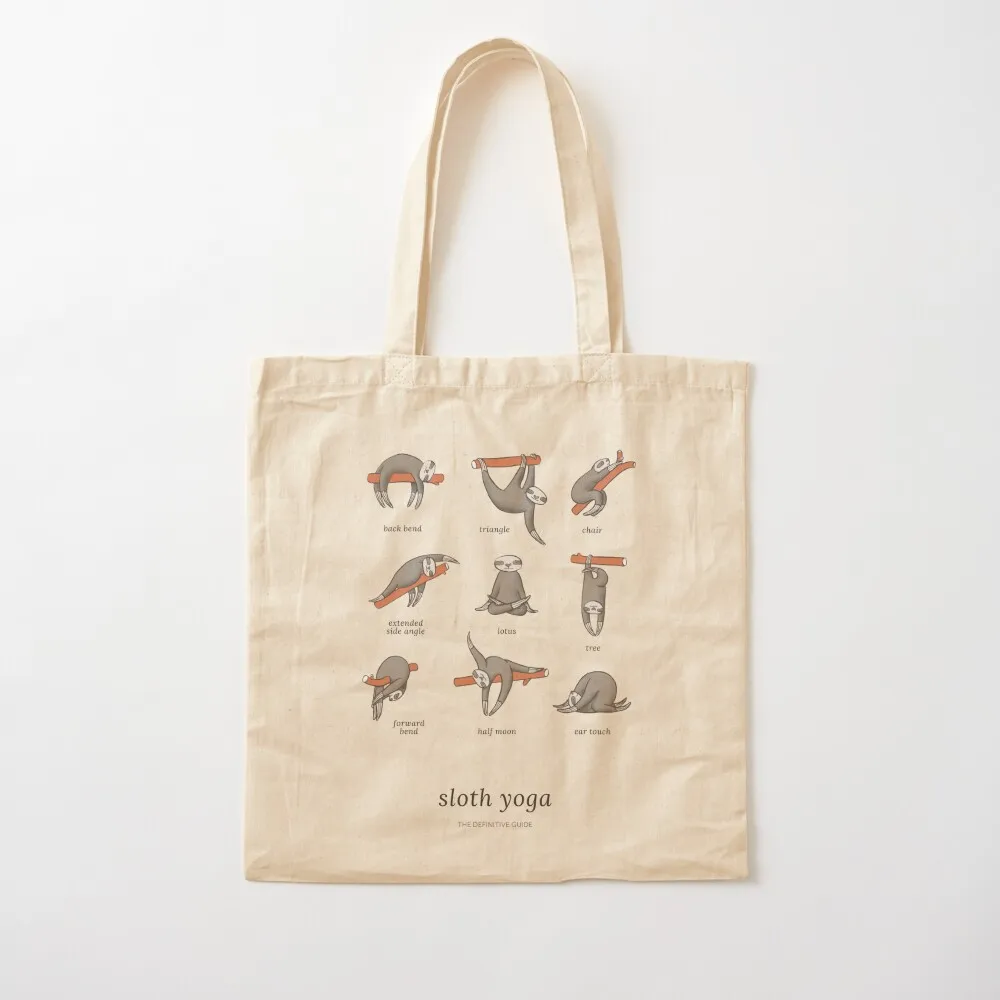 Sloth Yoga - The Definitive Guide Tote Bag Lady bag Women's shopper bag tote canvas Canvas Tote