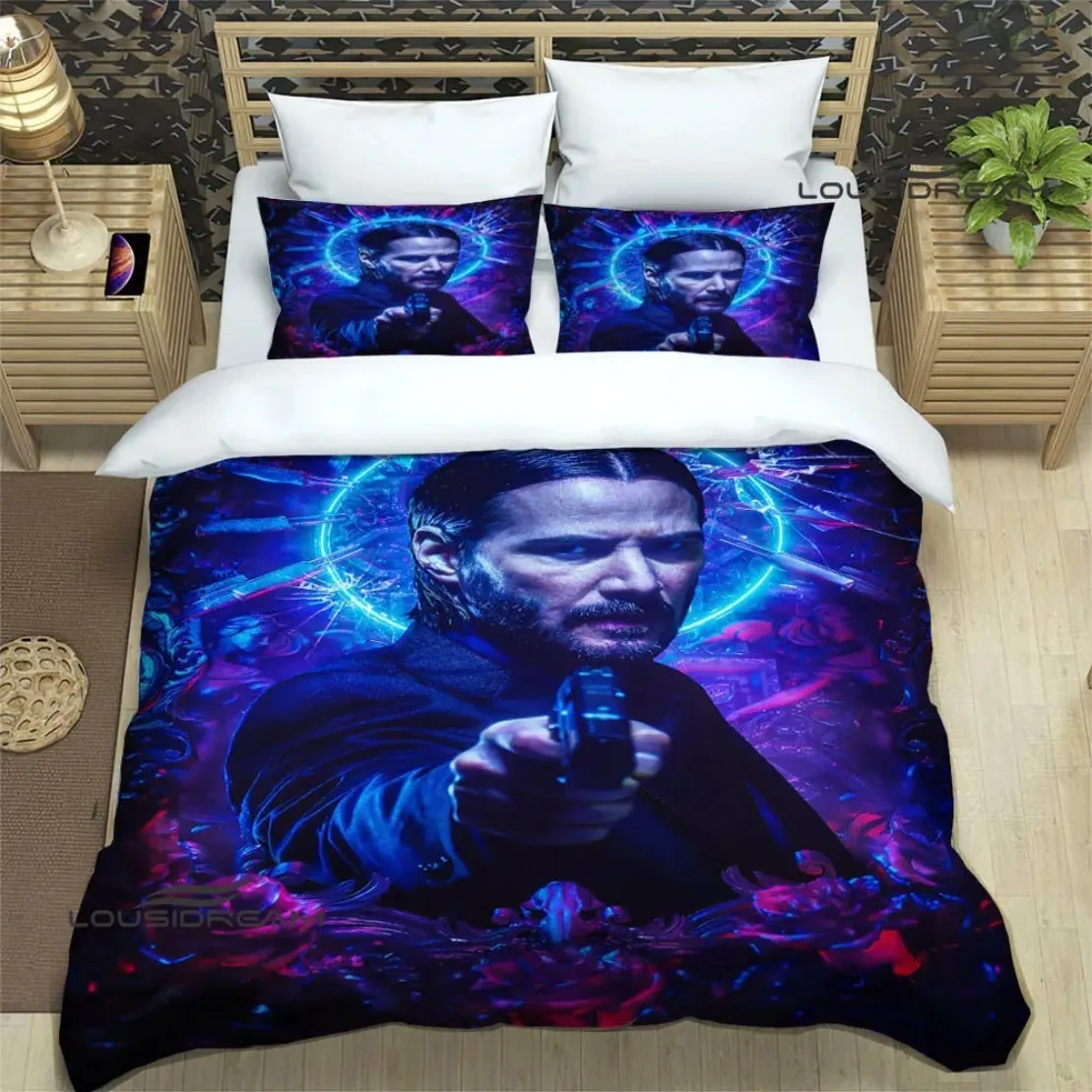 John Wick Duvet Cover Bed Set Movie John Wick printed Bedding Sets Quilt Cover Pillowcase Comforter king Queen Size