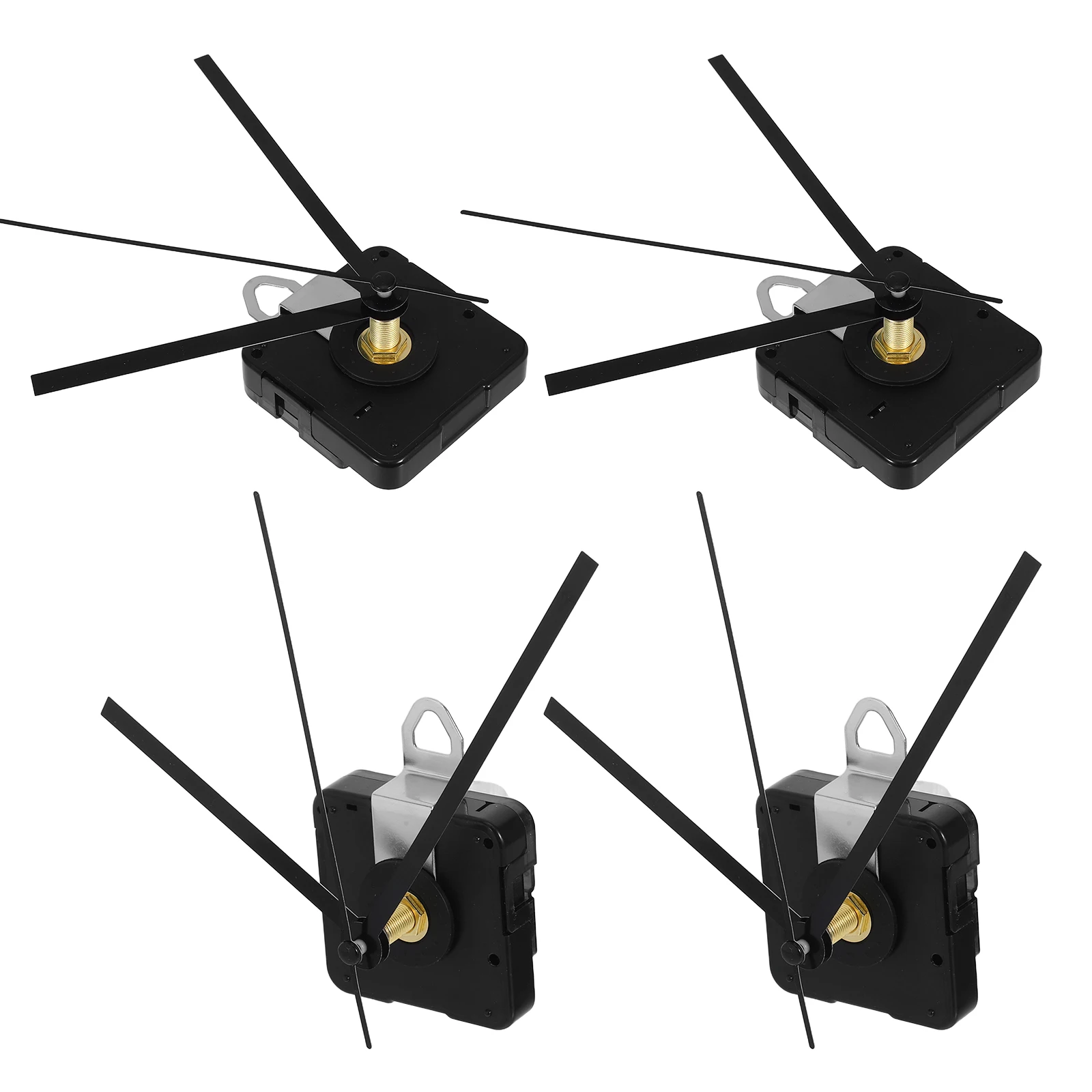 

Silent Clock Movement Mechanism 4 Sets Long Shaft Quartz Replacement Parts Sweep Second Metal Hands Wall Clock Hardware DIY