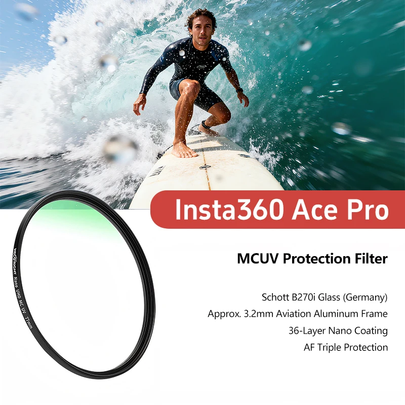 für Insta360 Ace Pro Action-Kamera CPL MCUV ND8 ND64 Filterset 49MM Wasserdichte Objektivfilter für Insta 360 AcePro Zubehör – Detail 14