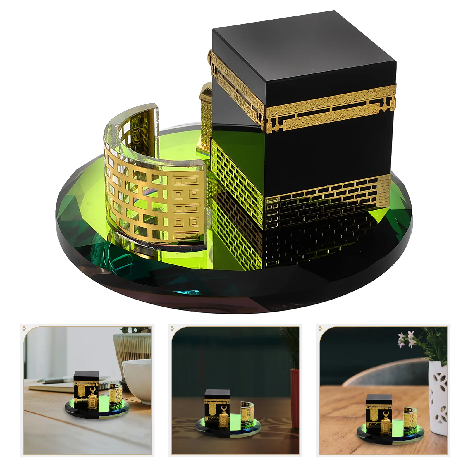 

Crystal Handicraft Souvenir Miniature Handicraft Showpiece Saudi Arabia Crystal Decor Islamic Architecture Model Saudi