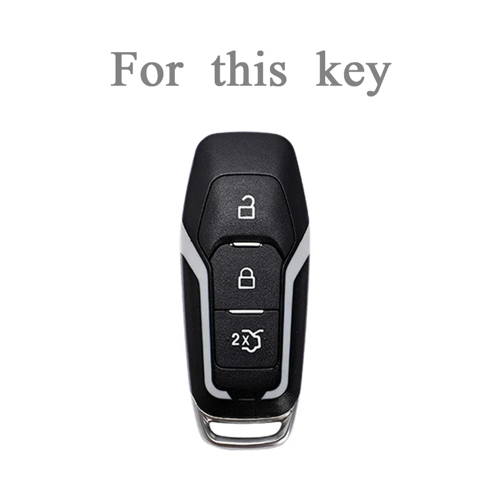 TPU Car Remote Key Fob Shell Cover Case for Ford F-150 Mondeo Galaxy S-Max Explorer Ranger 2015 2016 2017 2018 Keychain