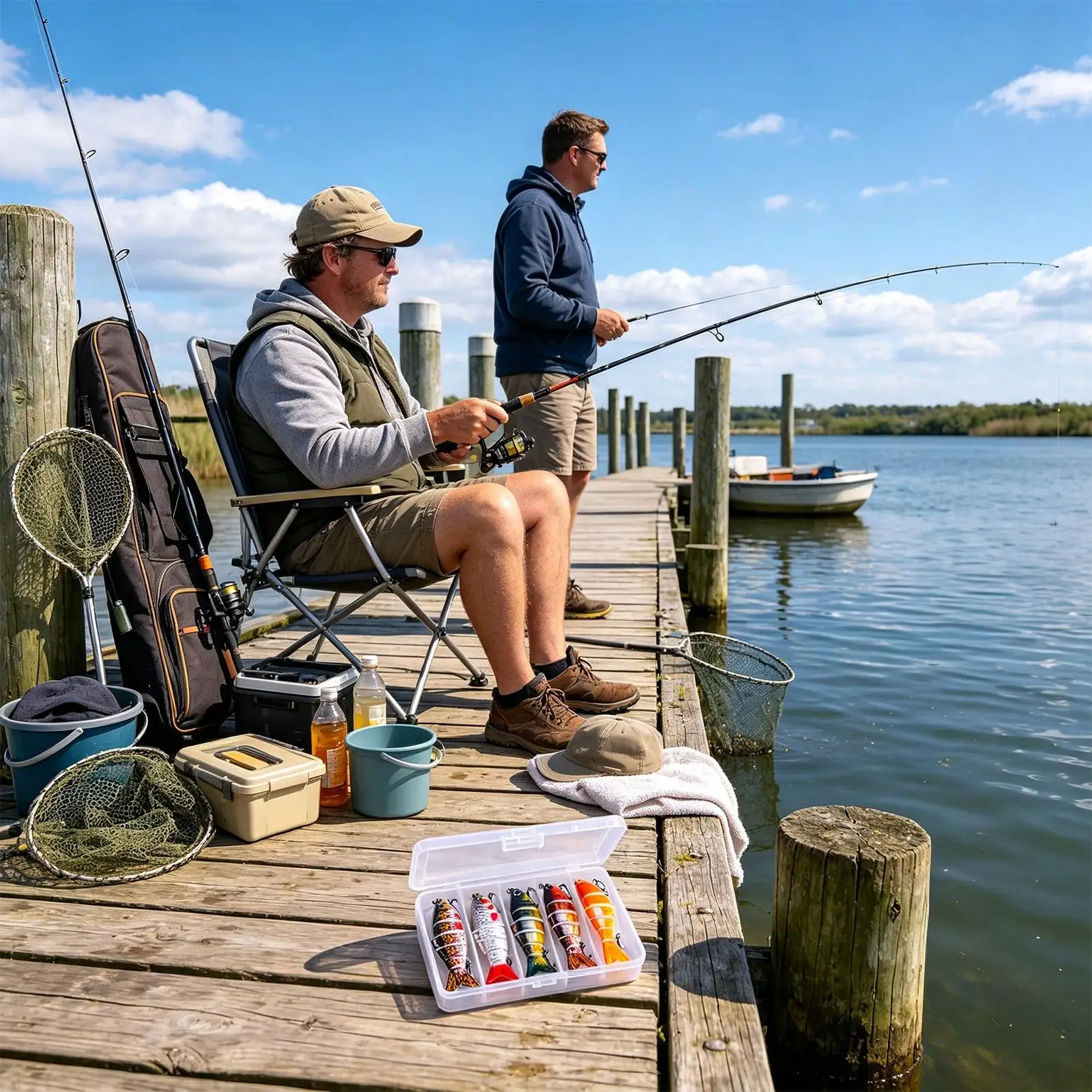 Fishing Bait 5 Pieces 6-Segment 3D With Hooks Storage Swimbait Bass Bait Fishing Lures Kit For Outdoor Saltwater Sea Lake River