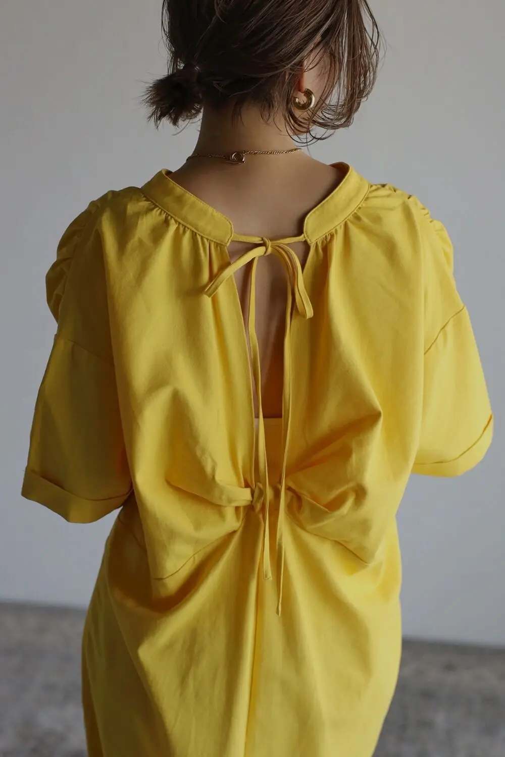 Rakuten japonés y coreano nuevo vestido de verano para mujer Casual cómodo Bowknot espalda descubierta manga corta vestido camisero largo fiesta