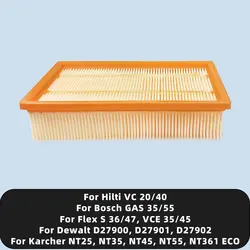 Filter Compatible For Karcher NT25, NT35, NT361 ECO, Bosch GAS 35/55, Flex S 36/47, VCE 35/45, Dewalt D27900, Hilti VC 20/40