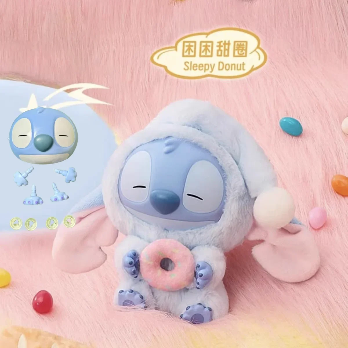Disney-caja ciega de la serie Lilo Stitch Eat Algo Before Sleep, juguete de vinilo, cara de muñeca, manos y pies, accesorios de juguete DIY, regalo