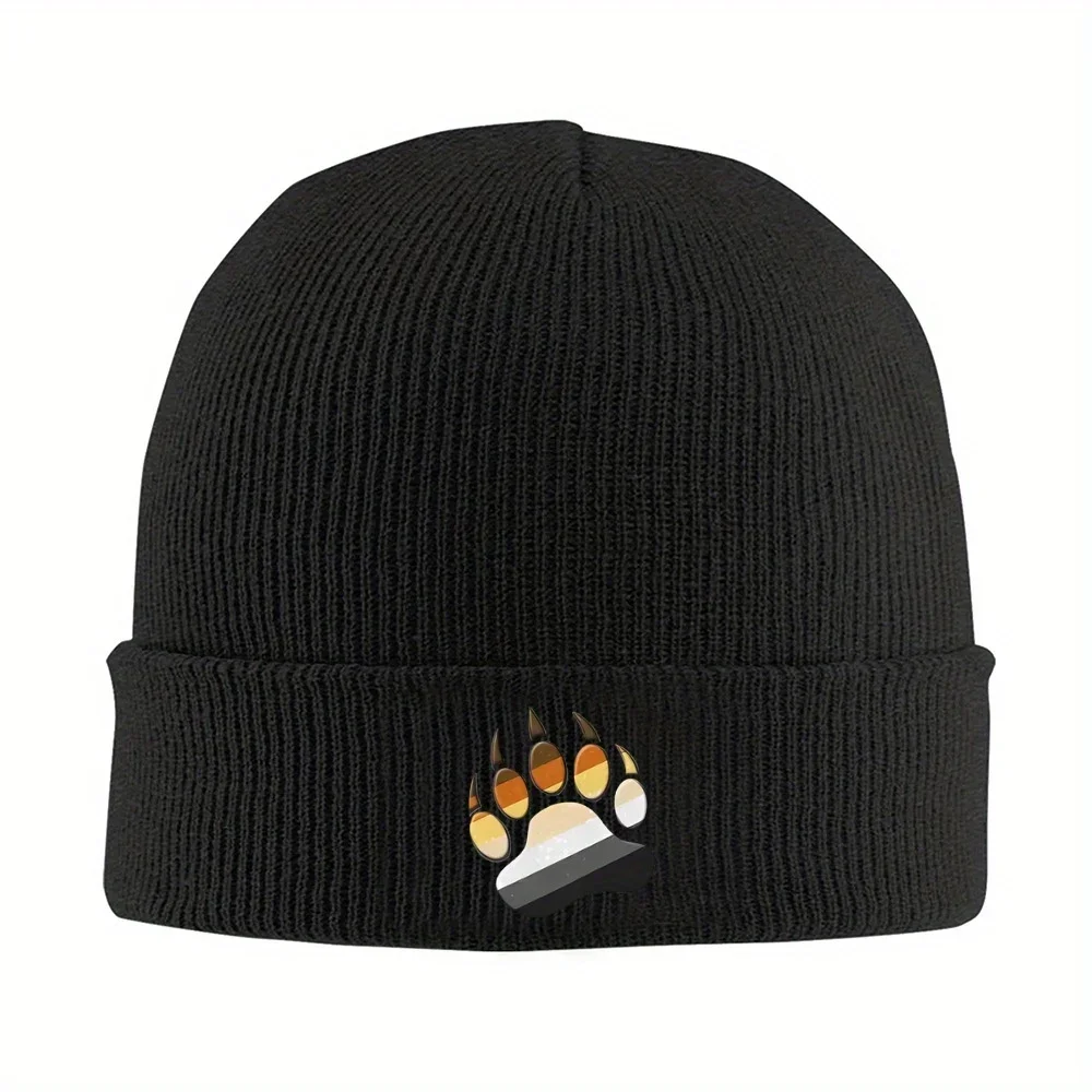 1pc Gay Bear Pride Flag Knitted Caps for Women Men Beanie Autumn Winter Hats Paw Symbol Warm Melon Cap