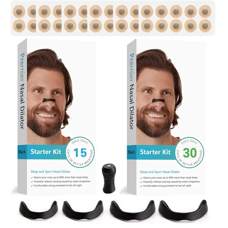 15/30Days Nasal Breathing Dilators Starter Kits Magnetic Nose Strips Increase Sports Air Intake Improve Sleeping Reduce Snoring