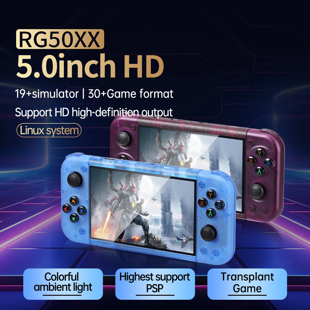 

RG50XX H Retro Handheld Game Console 64 bit 4.0-inch IPS Screen Linux 5G WIFI Bluetooth HDMI-TV Output Video Game Player