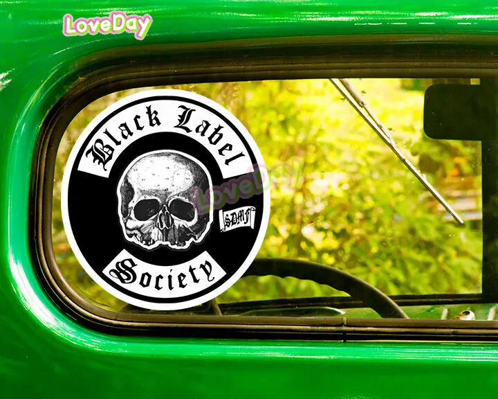 Black Label Society Band Logo Sticker Vinyl Car Motorcycle Musical Instrument Decoration Decal Black Skull Letter Stickers