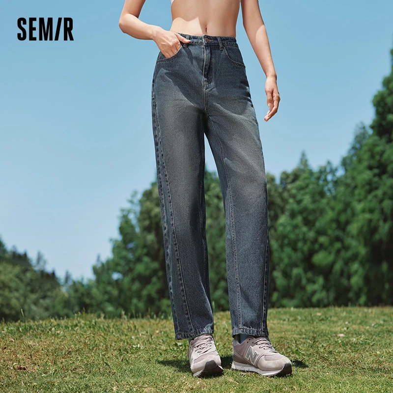 

Semir Jeans Women Loose-Fit Long Pants Conceal Flesh Slimming Effect Versatile Stylish 2024 New Autumn Cotton Tapered Pants