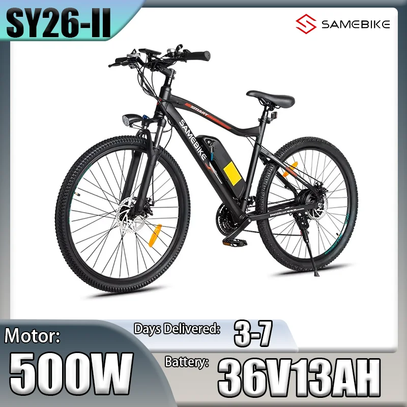 SAMEBIKE SY26-II E-Bike 500W Motor 36V13AH Akku 35KM/H Geschwindigkeit Federgabel Elektrofahrrad 26-Zoll-Reifen Mountainbike 【Elektrofahrrad】