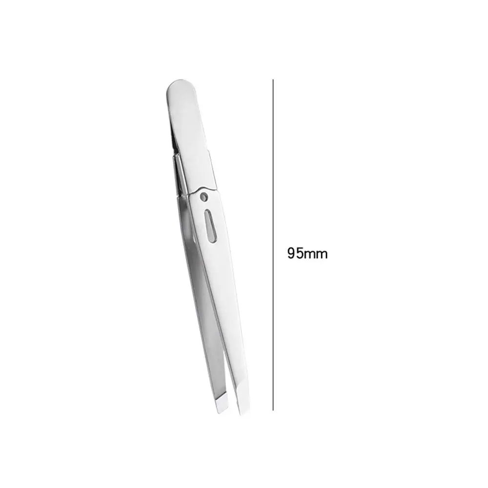 Portable Eyebrow Tweezer Hair Removal Stainless Steel Slanted Eye Brow Clips Colorful Multi-purpose Eyebrow Clamp Women