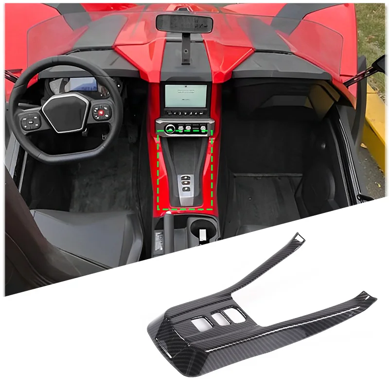 For Polaris Slingshot 2020-2023 ABS Carbon Fiber Car Center Control Shift Panel Cover Decorative Sticker Car Accessories