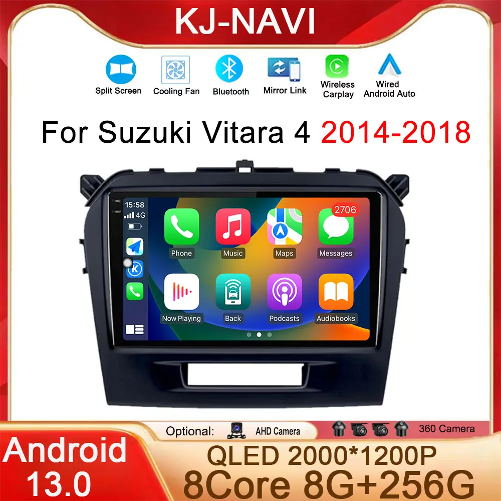 

Android 13 For Suzuki Vitara 4 2014-2018 4G Car Multimedia Player Auto Radio High-performance CPU Stereo GPS Navigation DSP