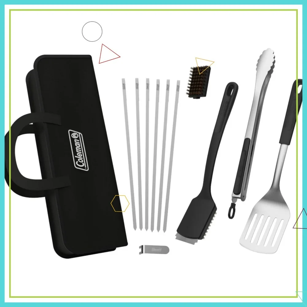 

Набор инструментов для гриля для барбекю из 12 предметов с термостойкими ручками и футляром для переноски для гриля на открытом воздухе